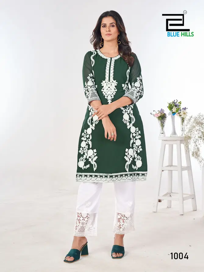 Ahana By Blue Hills Designer Georgette Kurti With Bottom Wholesale Shop In Surat
